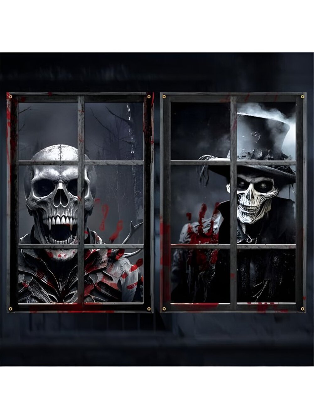 Halloween Decorations 2-Pack Blood Skeletons Window Decor, 32 x 47 Inch